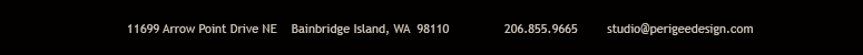 Perigee Design Group Contact Information Header